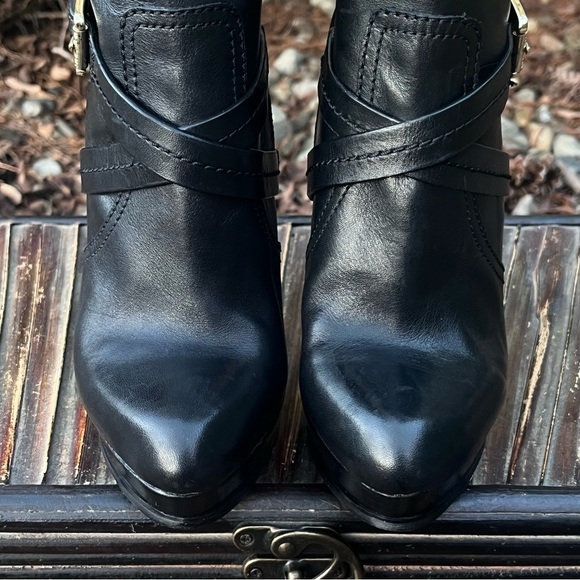 🌟HP🌟Michael Kors “Stockard” Leather Platform Stiletto Boot Black/Mocha 8 - Picture 5 of 12